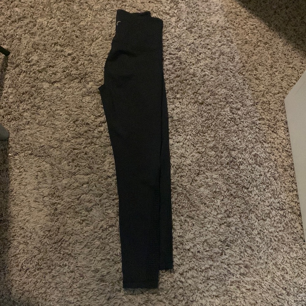 ZYIA active black leggings with detail at the bottom